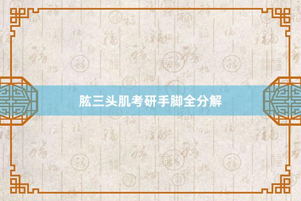 肱三头肌考研手脚全分解